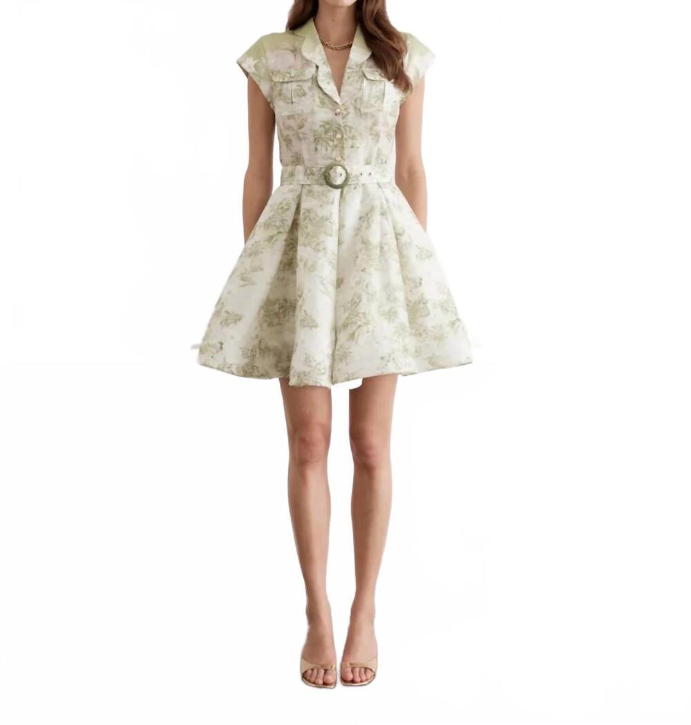 NEW AQUA BLU juliette mini dress in faisane green
